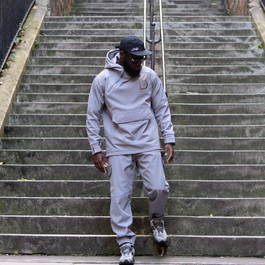 Ensemble taktikal oversize gris