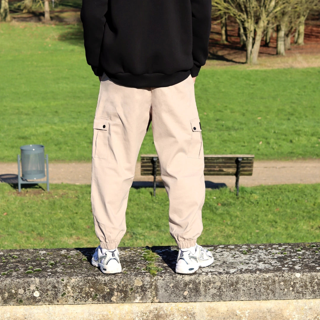 Pantalon cargo oversize beige - tōoba cargo pants