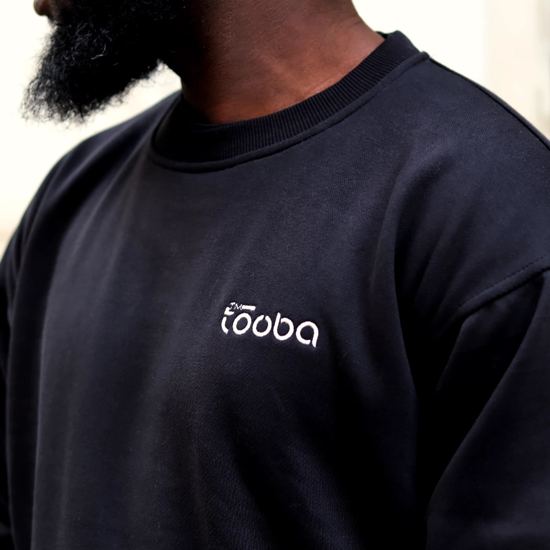 Sweatshirt oversize noir - crewneck black