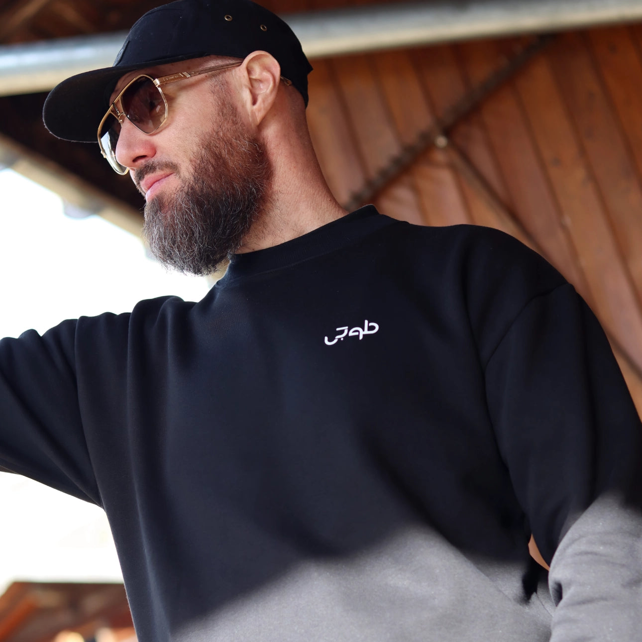 Sweatshirt oversize - crewneck rōoted noir