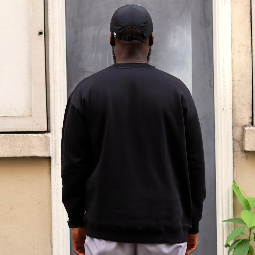 Sweatshirt oversize noir - crewneck black