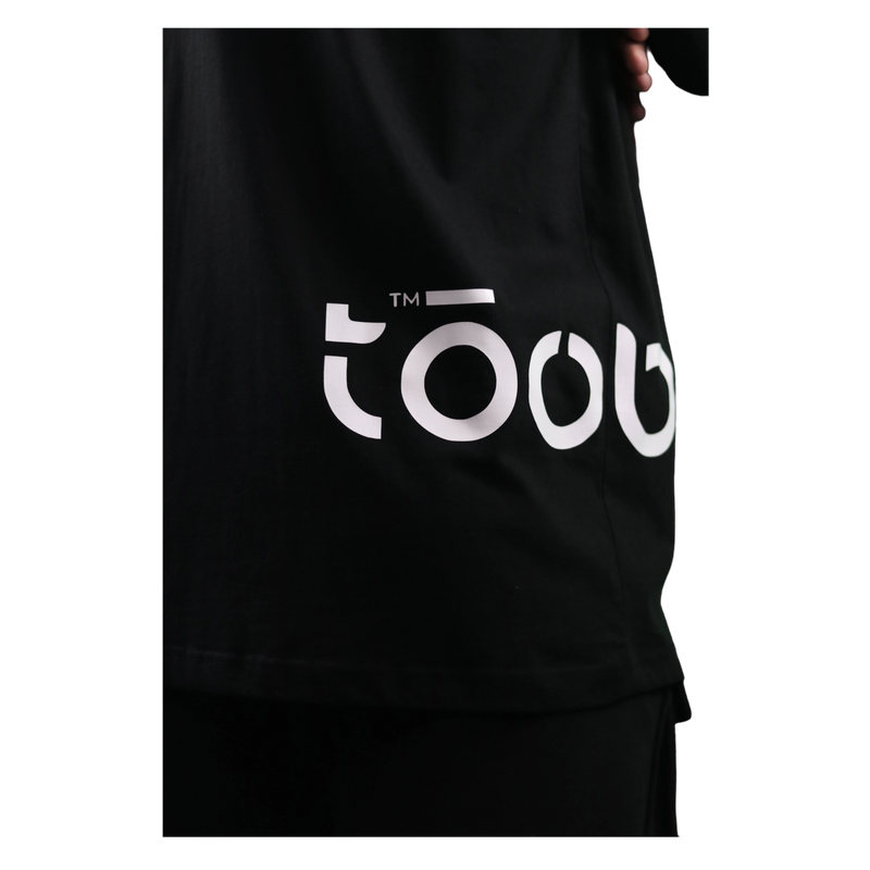 Tee-shirt oversize noir en coton - tōoba Reborn Black